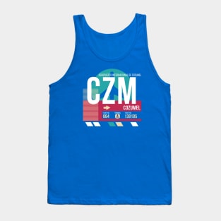 Cozumel, Mexico (CZM) Airport Code Baggage Tag E Tank Top